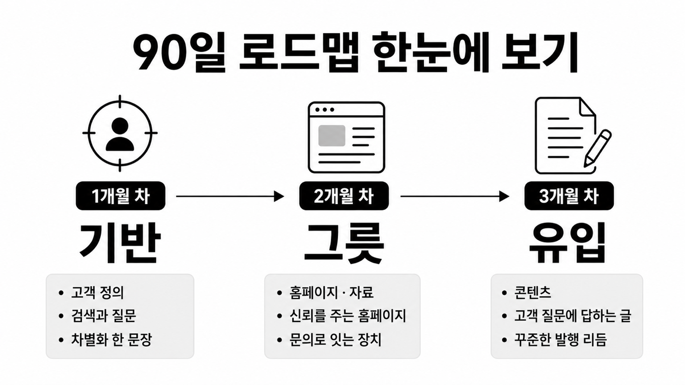 1개월 차: 기반 — 누구에게, 무엇을