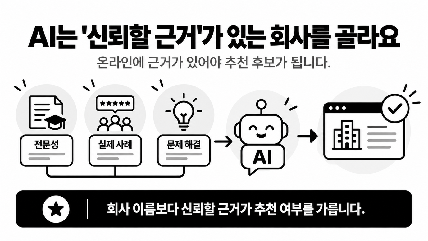 AI는 '신뢰할 근거'가 있는 회사를 골라요