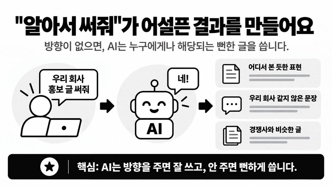 "알아서 써줘"가 어설픈 결과를 만들어요