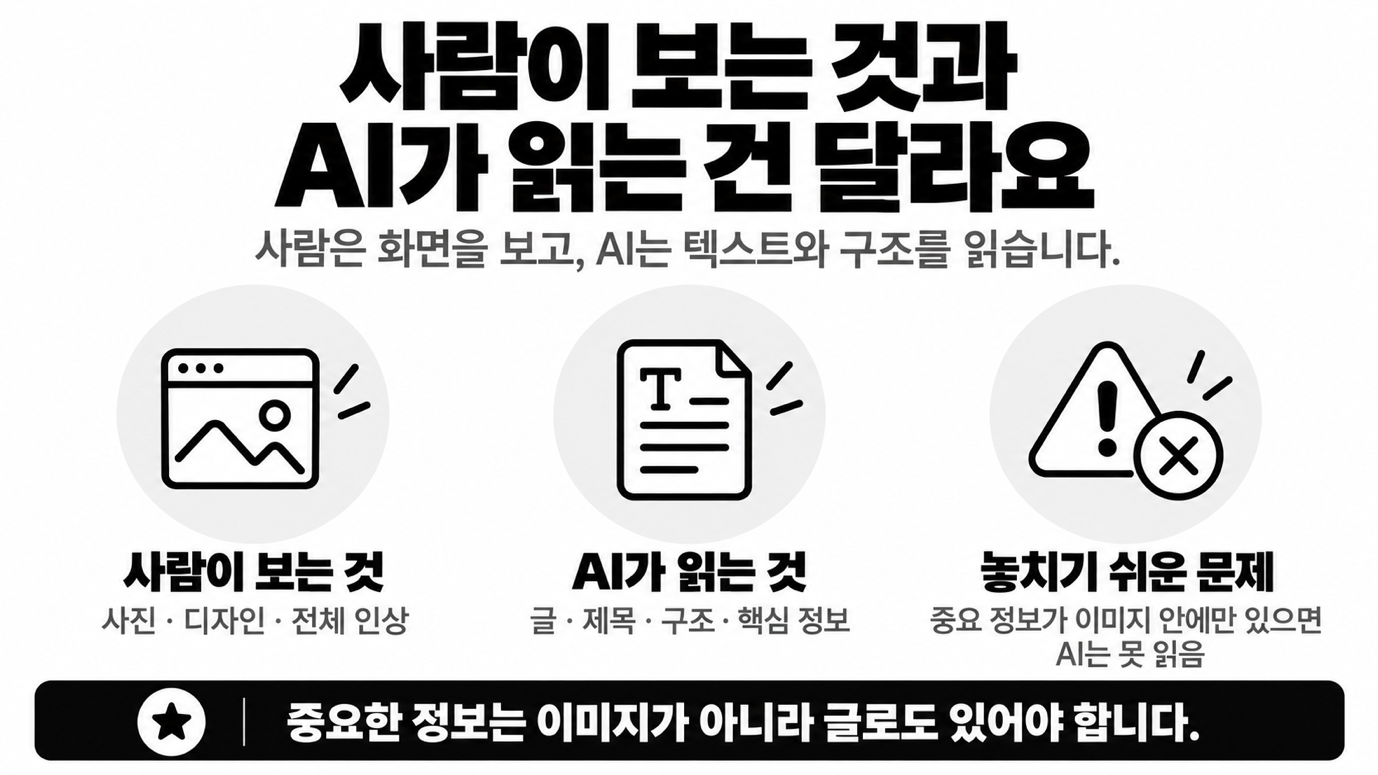 사람이 보는 것과 AI가 읽는 건 달라요