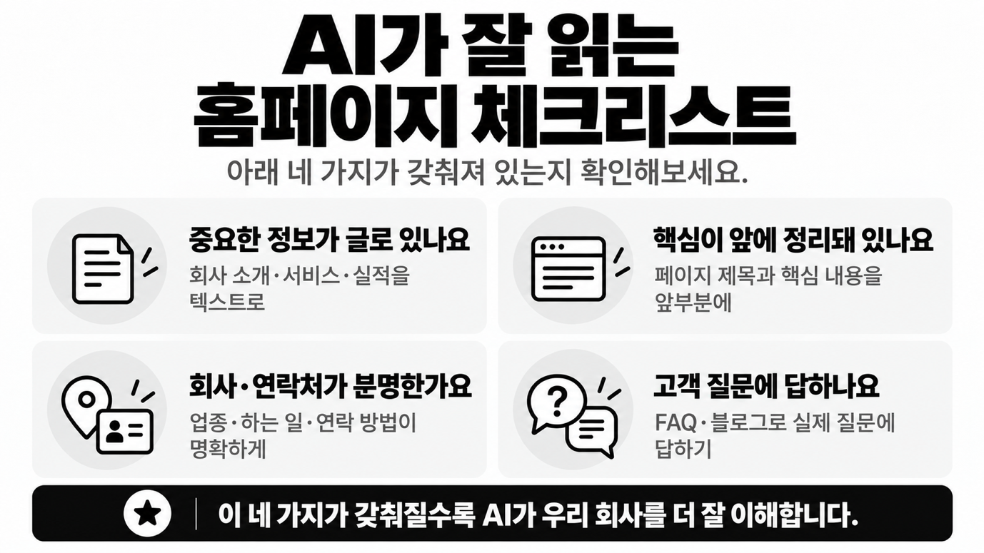 체크리스트 ①: 중요한 정보가 '글'로 적혀 있나요