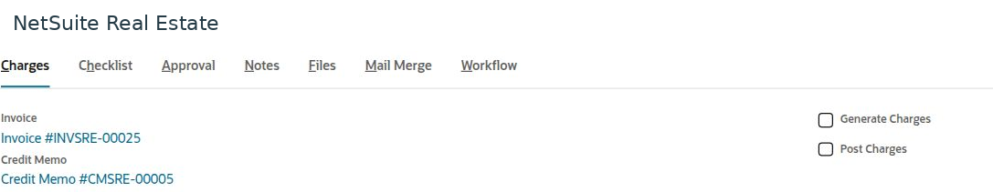 NetSuite Real Estate review linked move-out billing documents