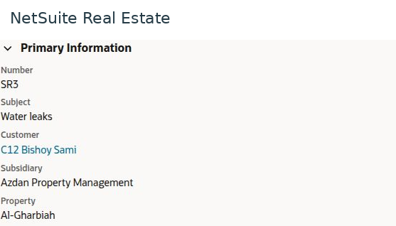 NetSuite Real Estate review the service case context
