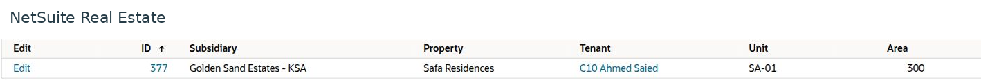 NetSuite Real Estate verify the proposed rental unit