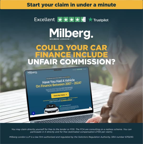 Milberg car finance claims ad creative