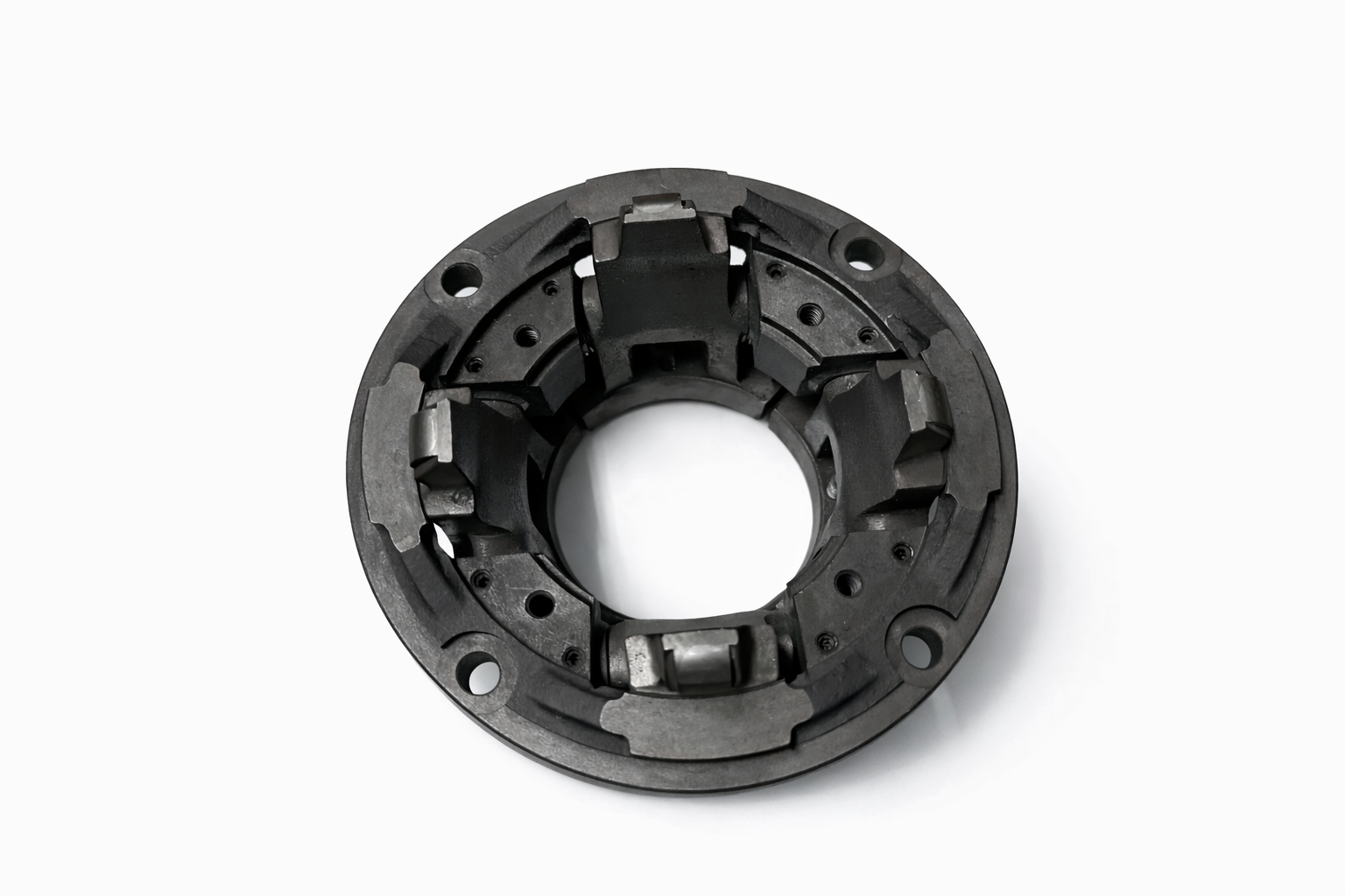 CNC-machined, heat-treated neck ring for glass bottle forming