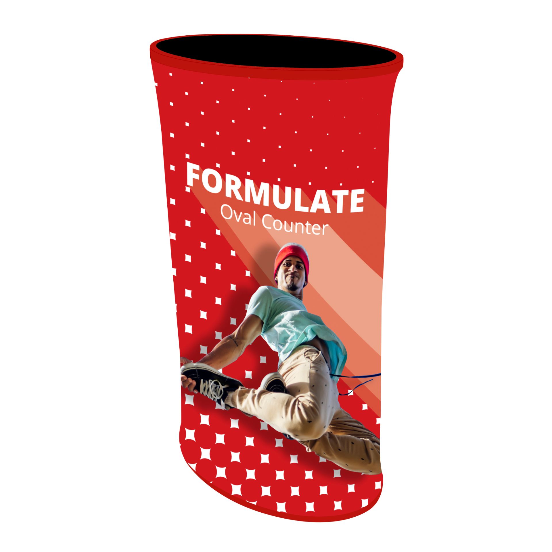 Formulate oval exhibition counter