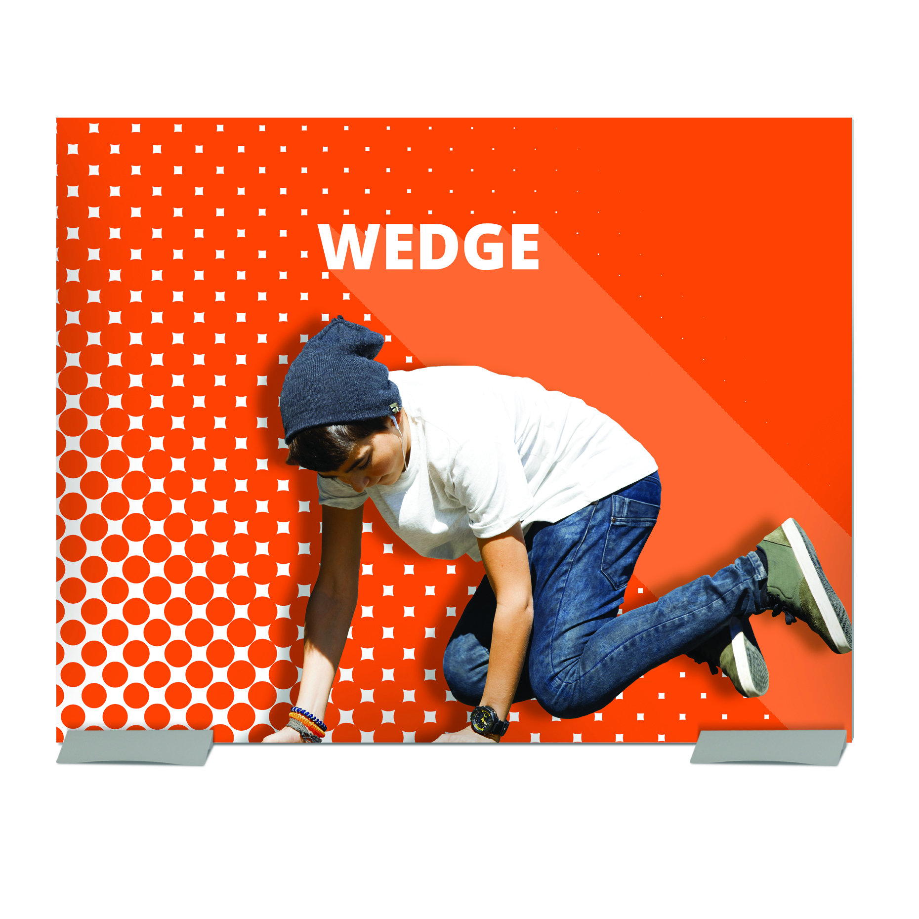 Wedge clamping banner base