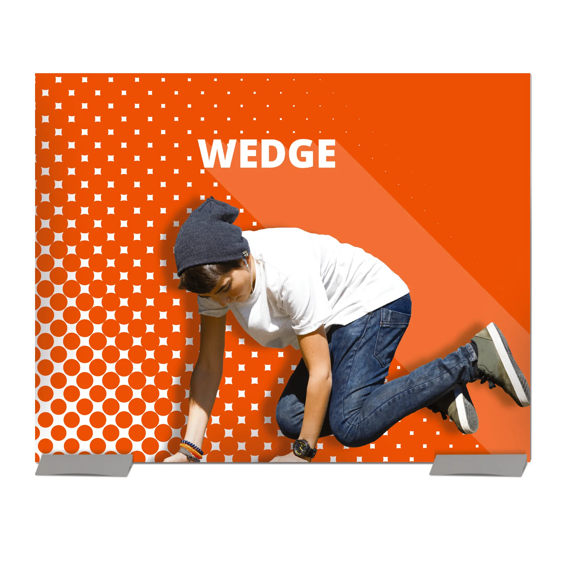 Wedge clamping banner base
