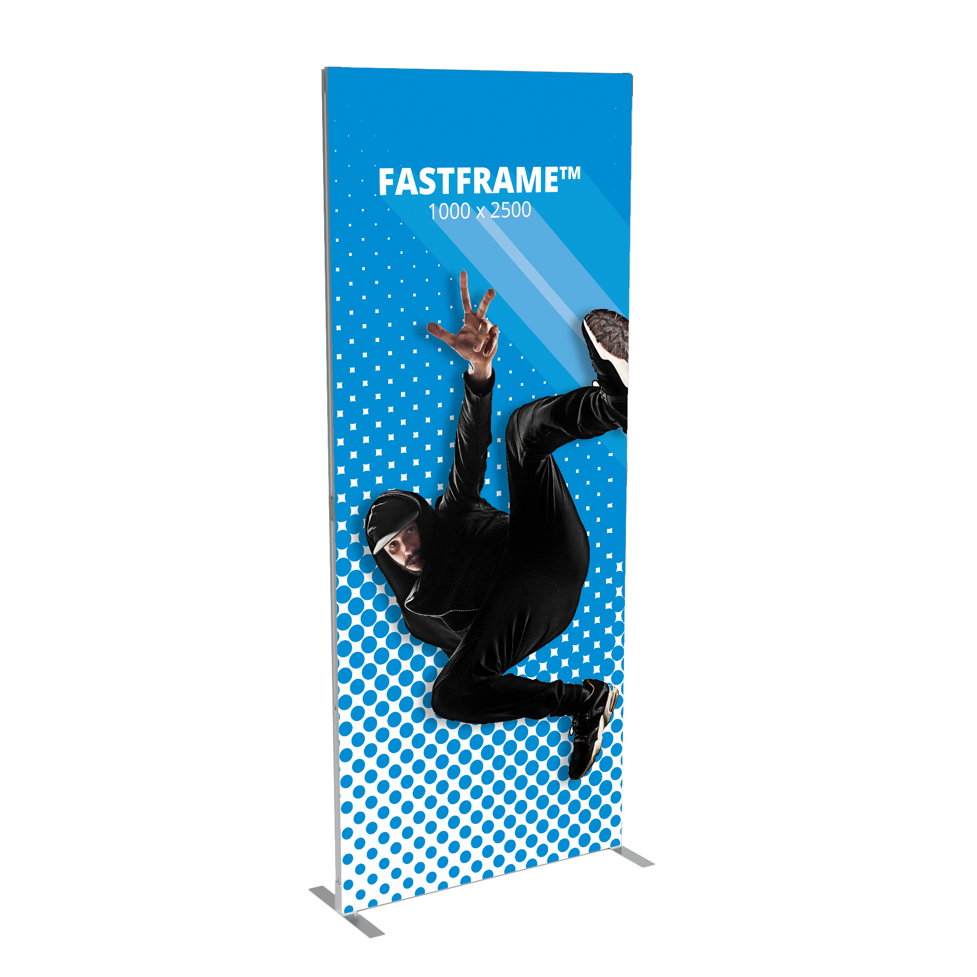 FastFrame 1000 x 2500mm frame with graphic