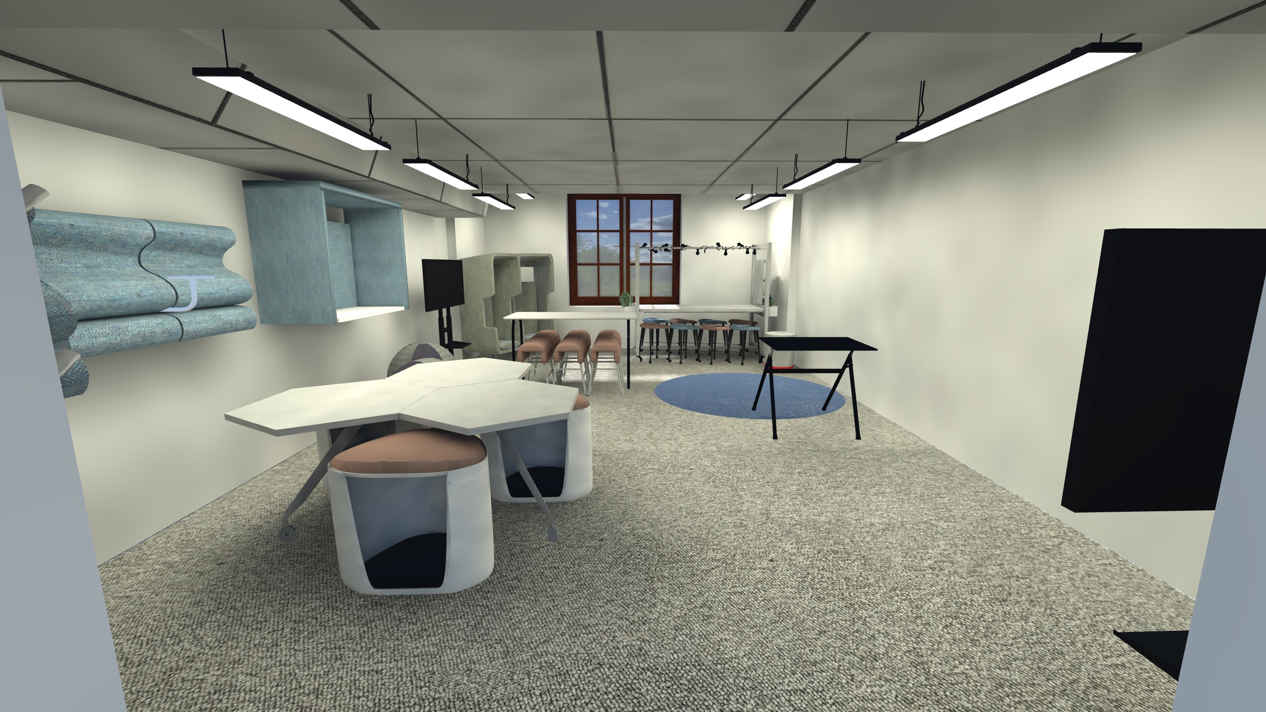 VR classroom in daylight