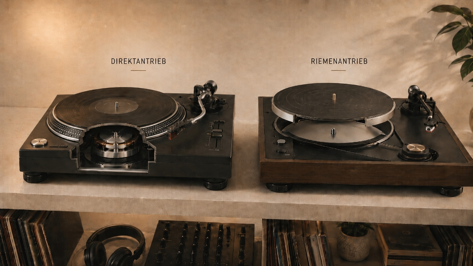 Direktantrieb vs Riemenantrieb Plattenspieler Vergleich 2026. VinylRecordsLove