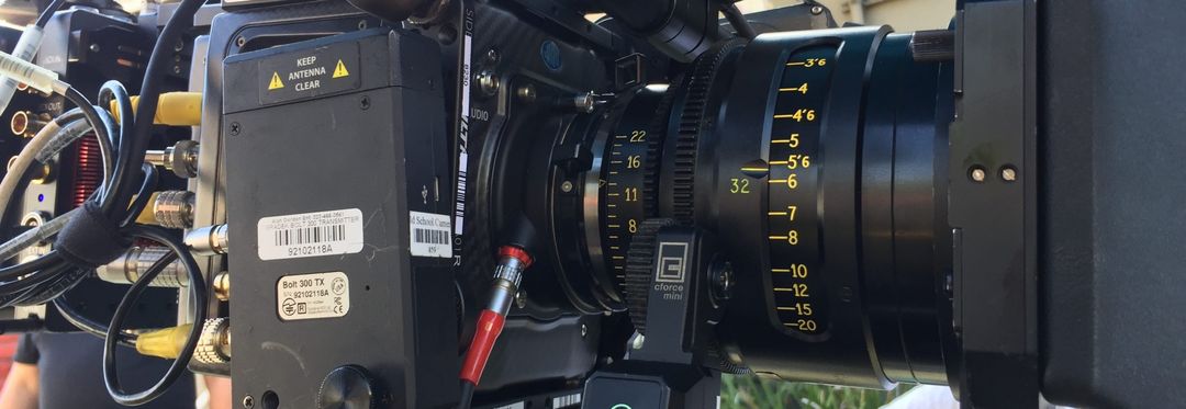 Cinema camera detail on a Capitola Media production.