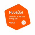 HubSpot Solutions Partner Program Gold badge.