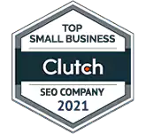 Clutch Top Small Business SEO Company badge.