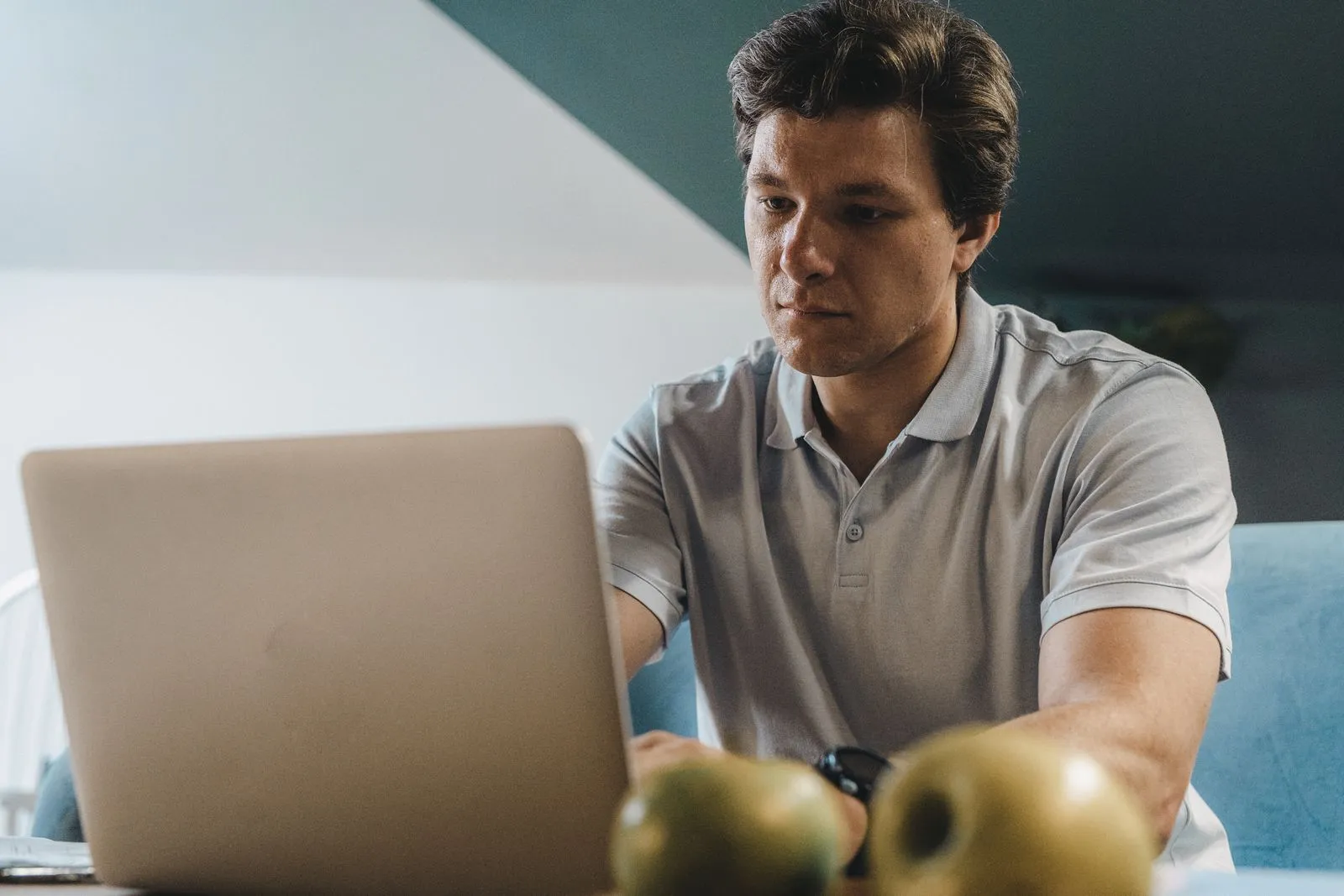 Self-employed freelancer working confidently on a laptop