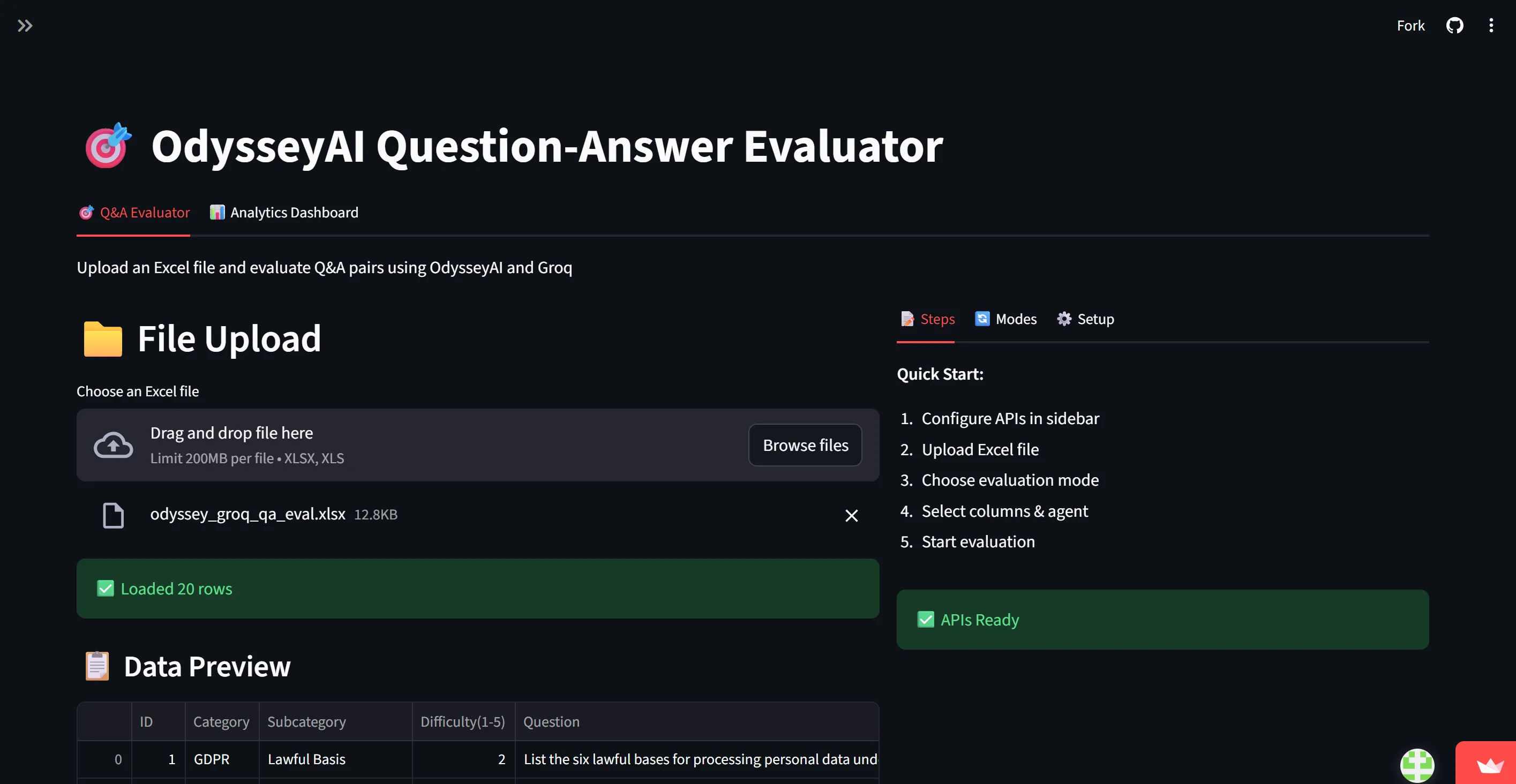 Odyssey AI QA Evaluator