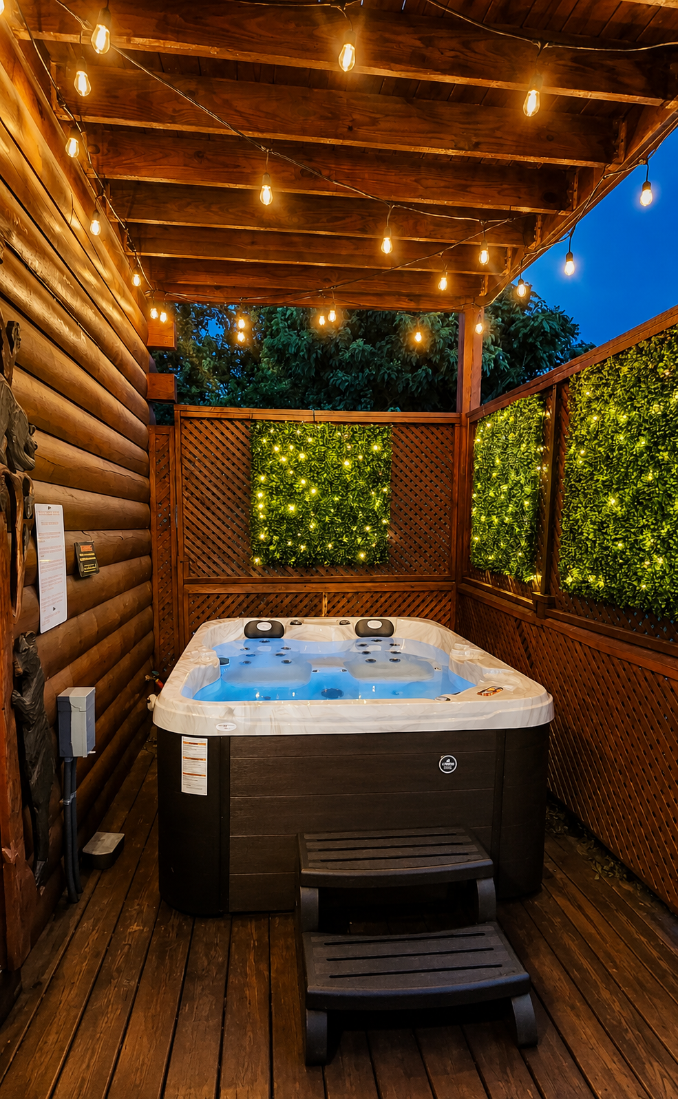 Private covered hot tub