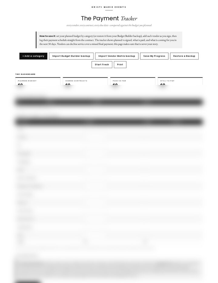 The Payment Tracker tool, live