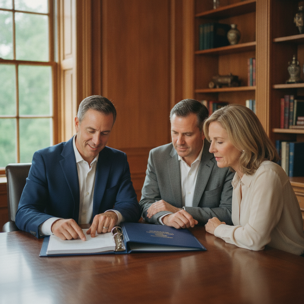 An advisor reviewing an estate plan with a couple