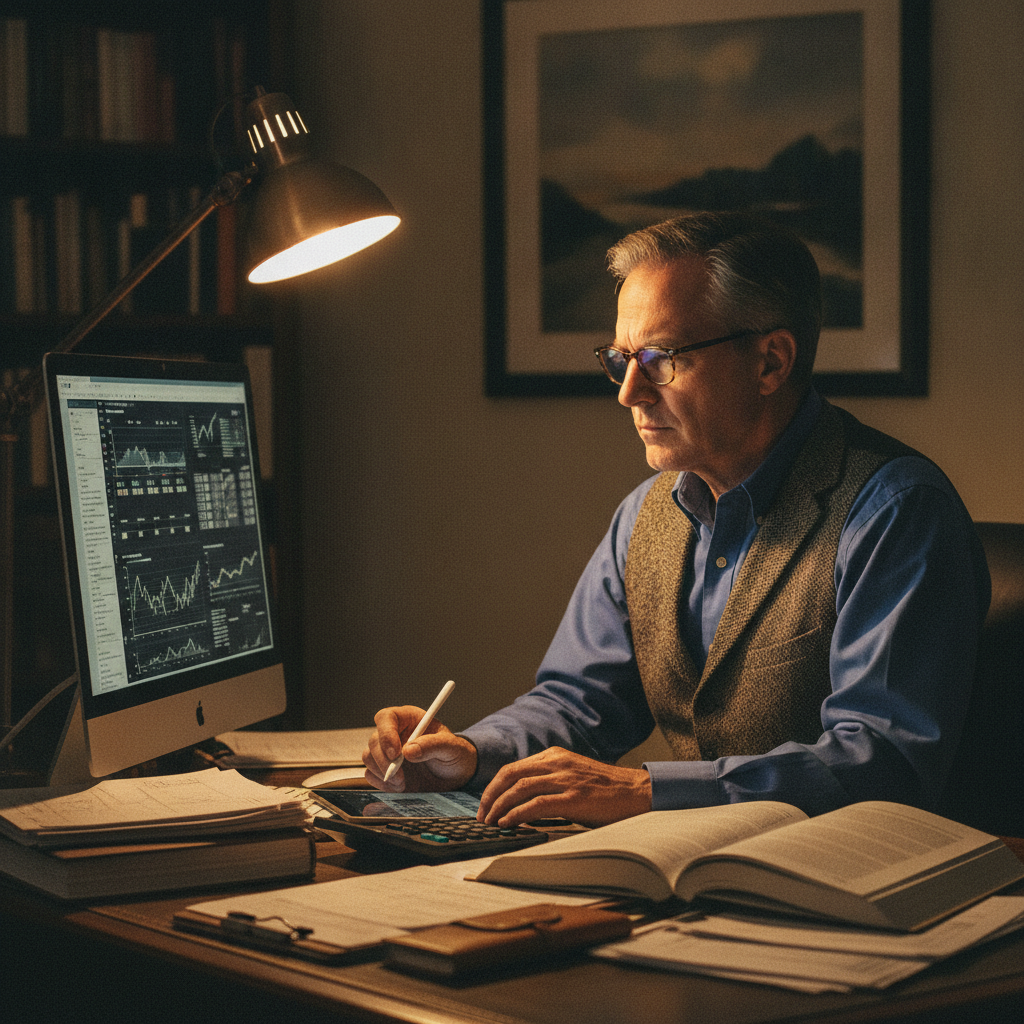 A professional reviewing IRS transcripts
