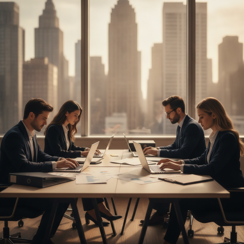 A senior accounting team handling the work