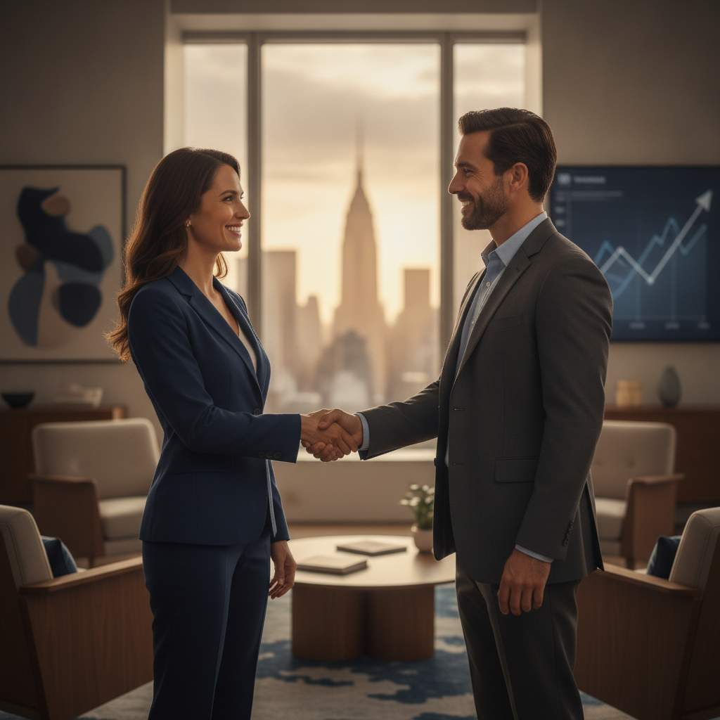 A business owner and advisor reaching goals together