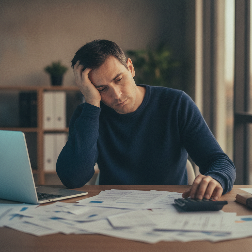 An owner overwhelmed by bills as more money goes out than comes in