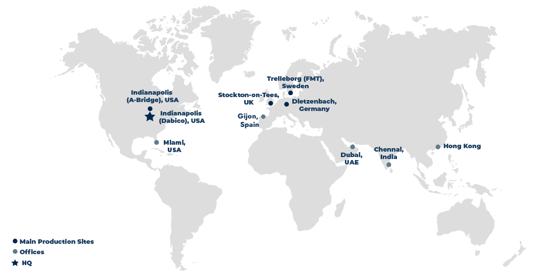 Dabico global locations map
