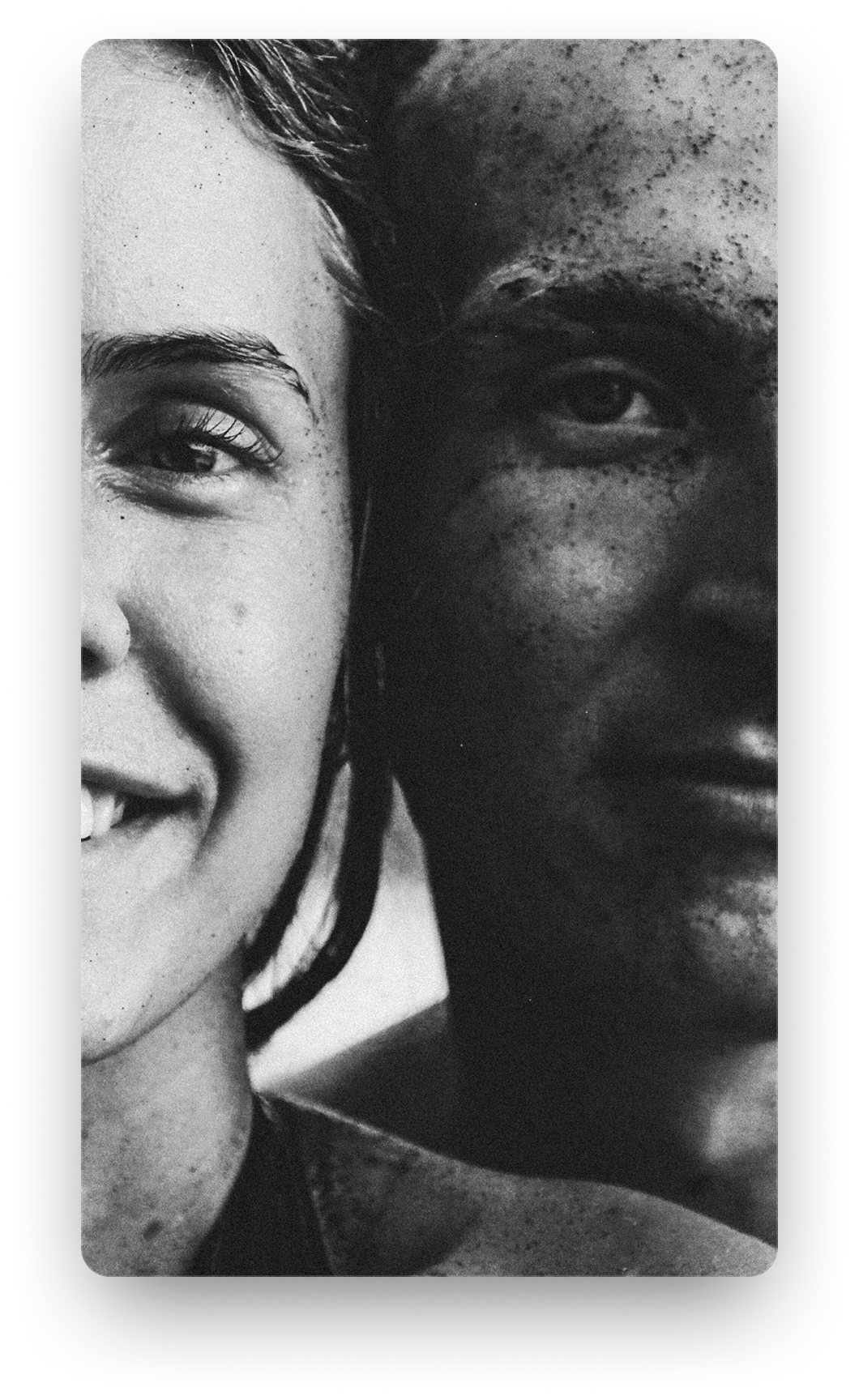 Two people, side by side