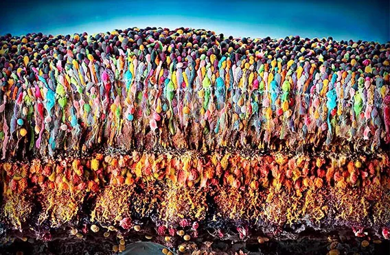 Scientific illustration of retinal tissue layers