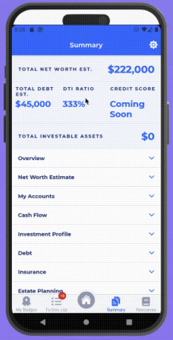 Pocketnest mobile app screenshot