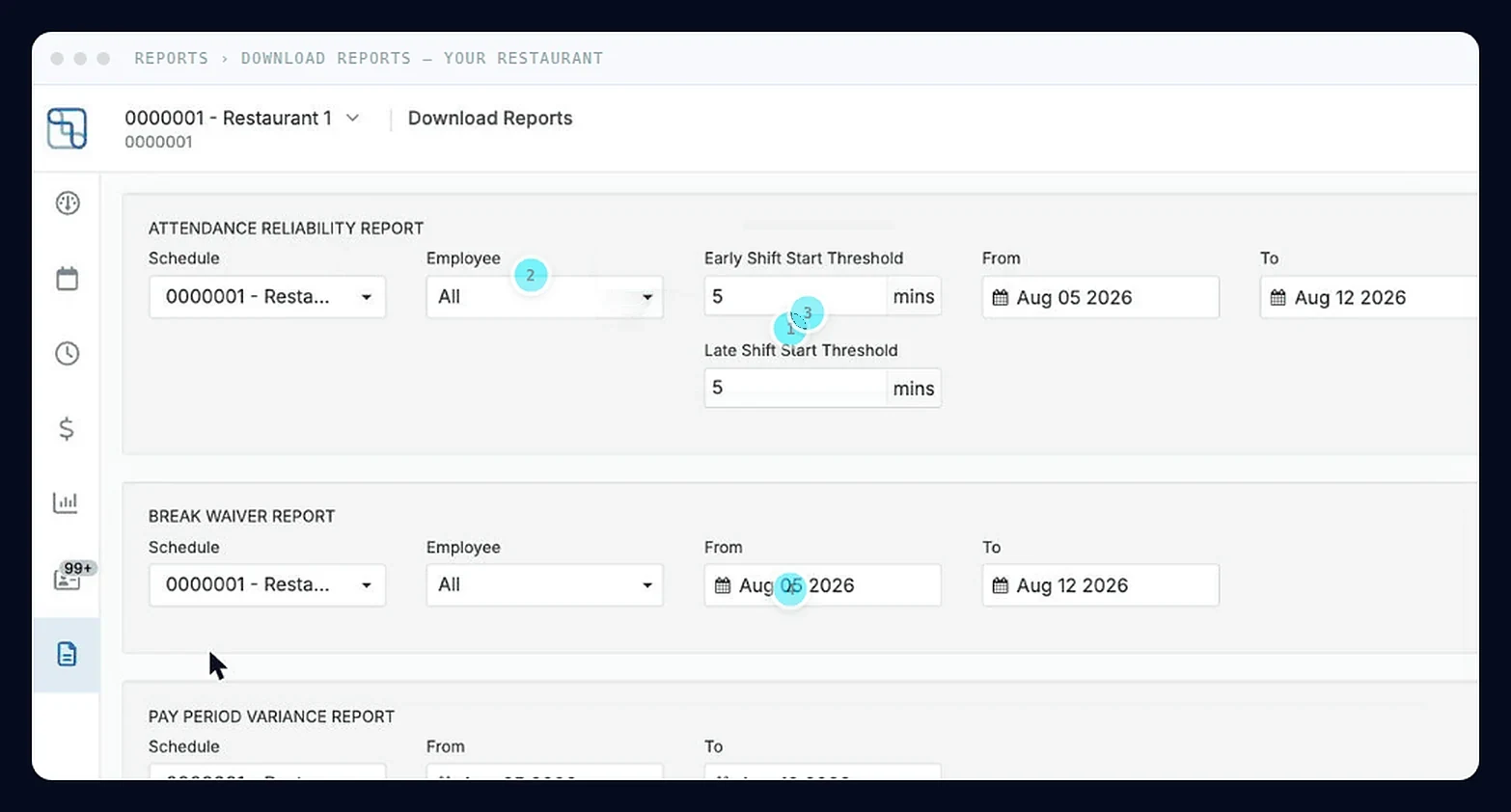 LIFELENZ reports screen