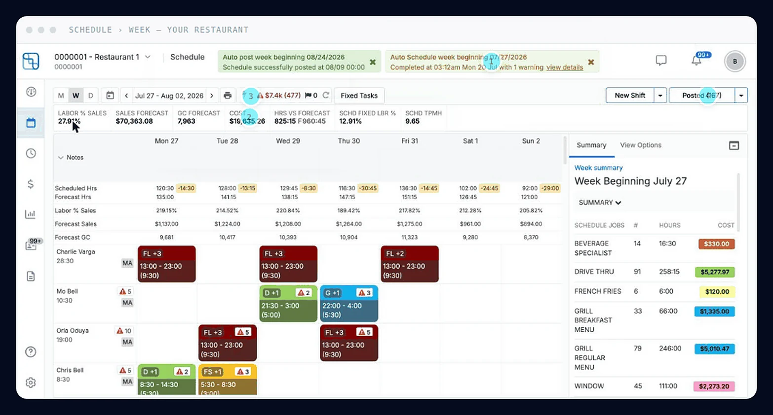 LIFELENZ scheduling screen