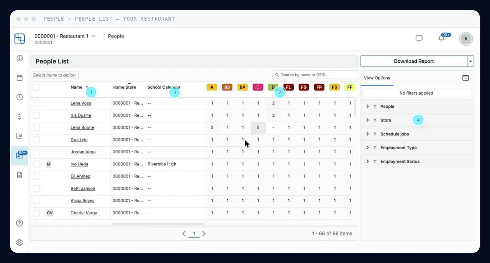 LIFELENZ people list screen
