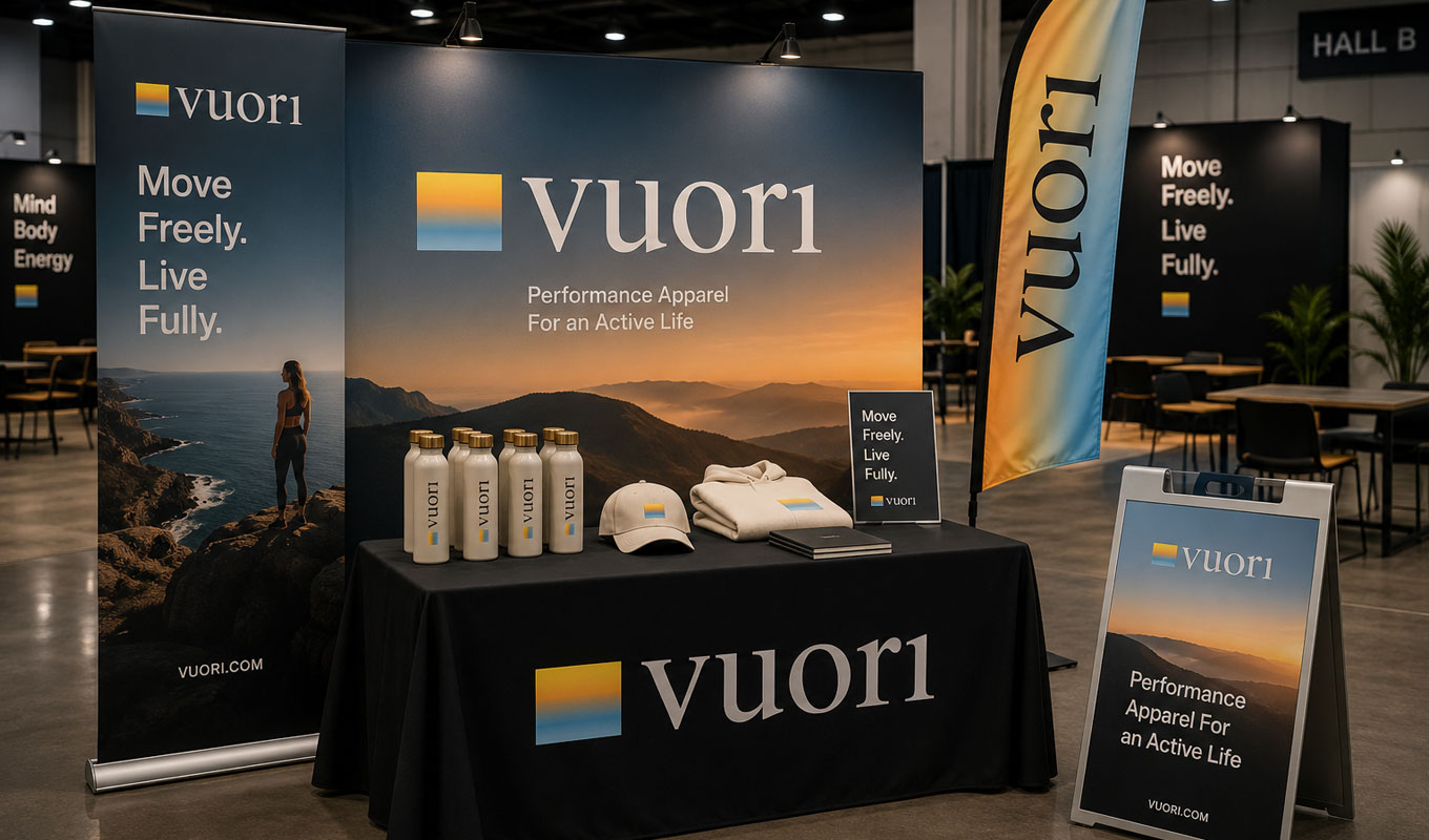 Branded event booth and printed collateral