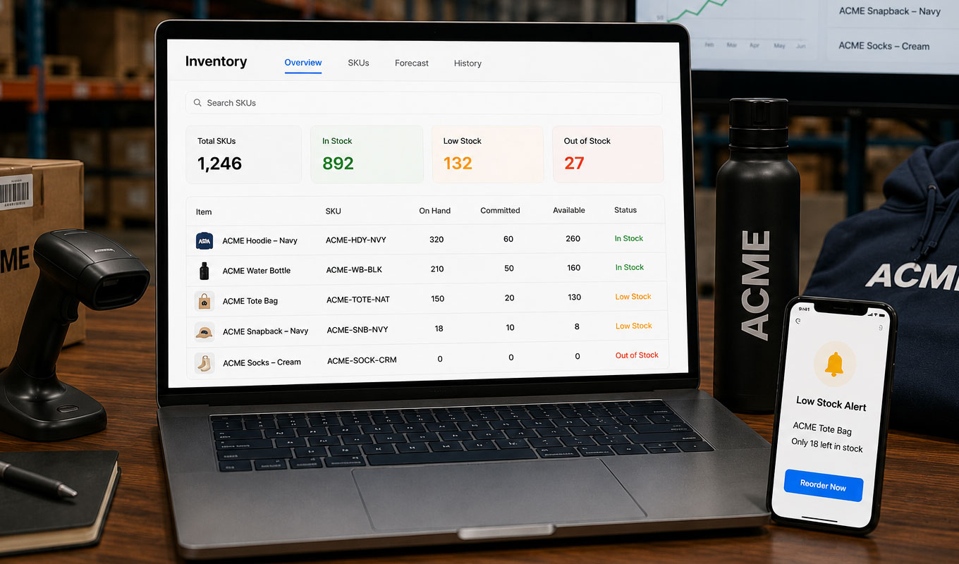 Real-time inventory tracking across every SKU