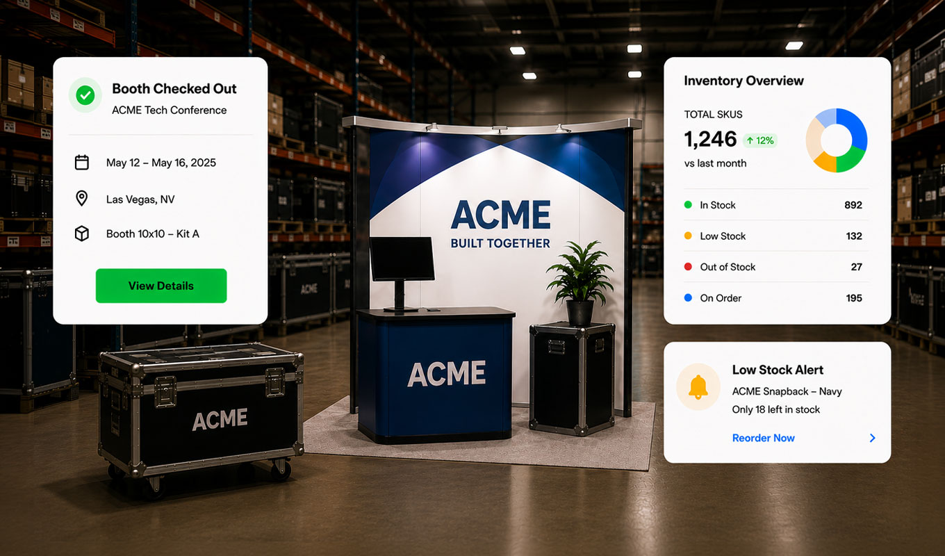 Event booth stored in Otto warehouse