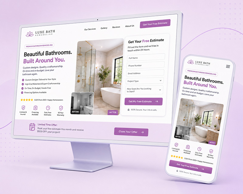 Landing page example built for a paid advertising campaign