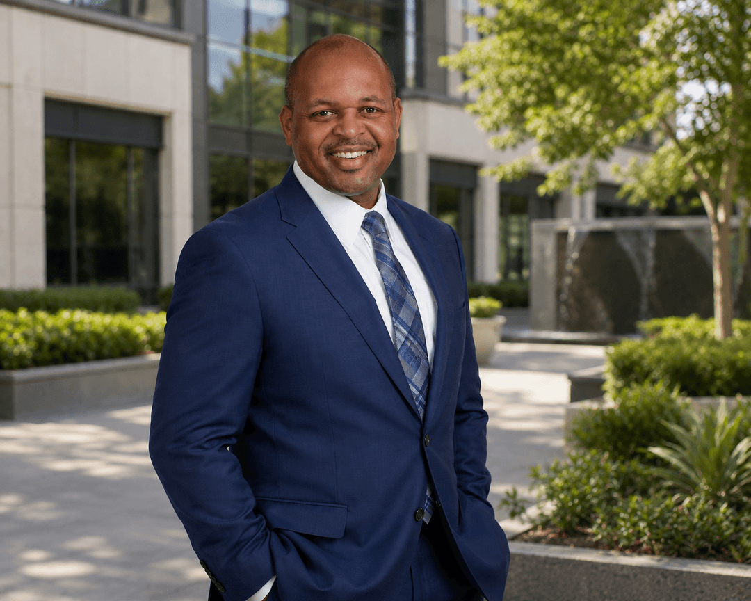 LaMont Chandler, President and CEO of CFG Wealth Management, standing outside the firm's Prairie Village, Kansas office