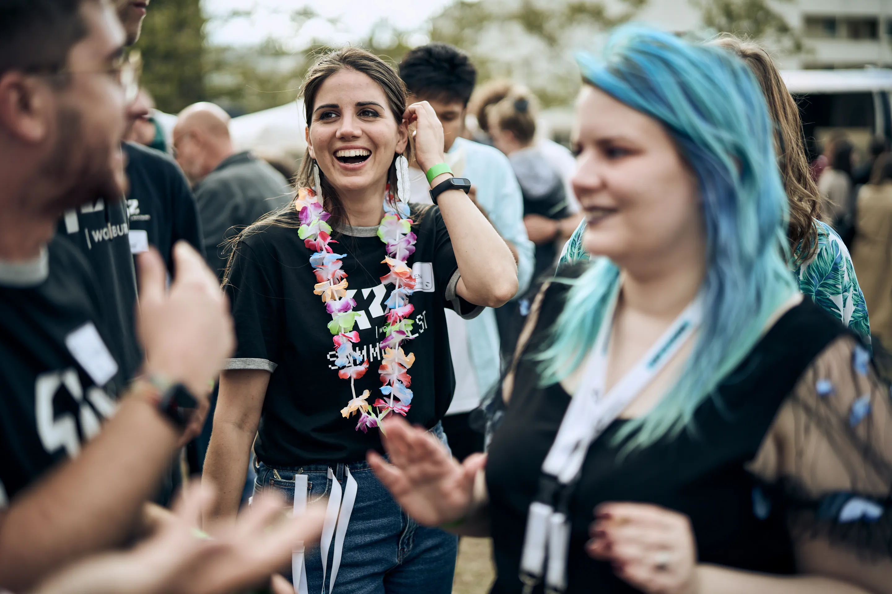 Students celebrating together at a 42 Wolfsburg summer event