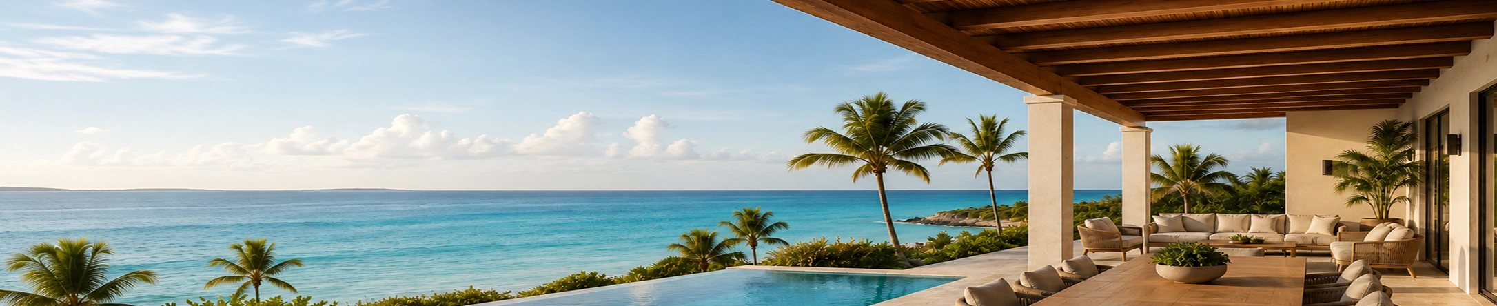 Aruba villa terrace with ocean view