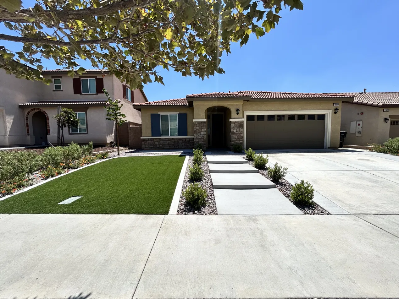 After: finished front yard landscape design