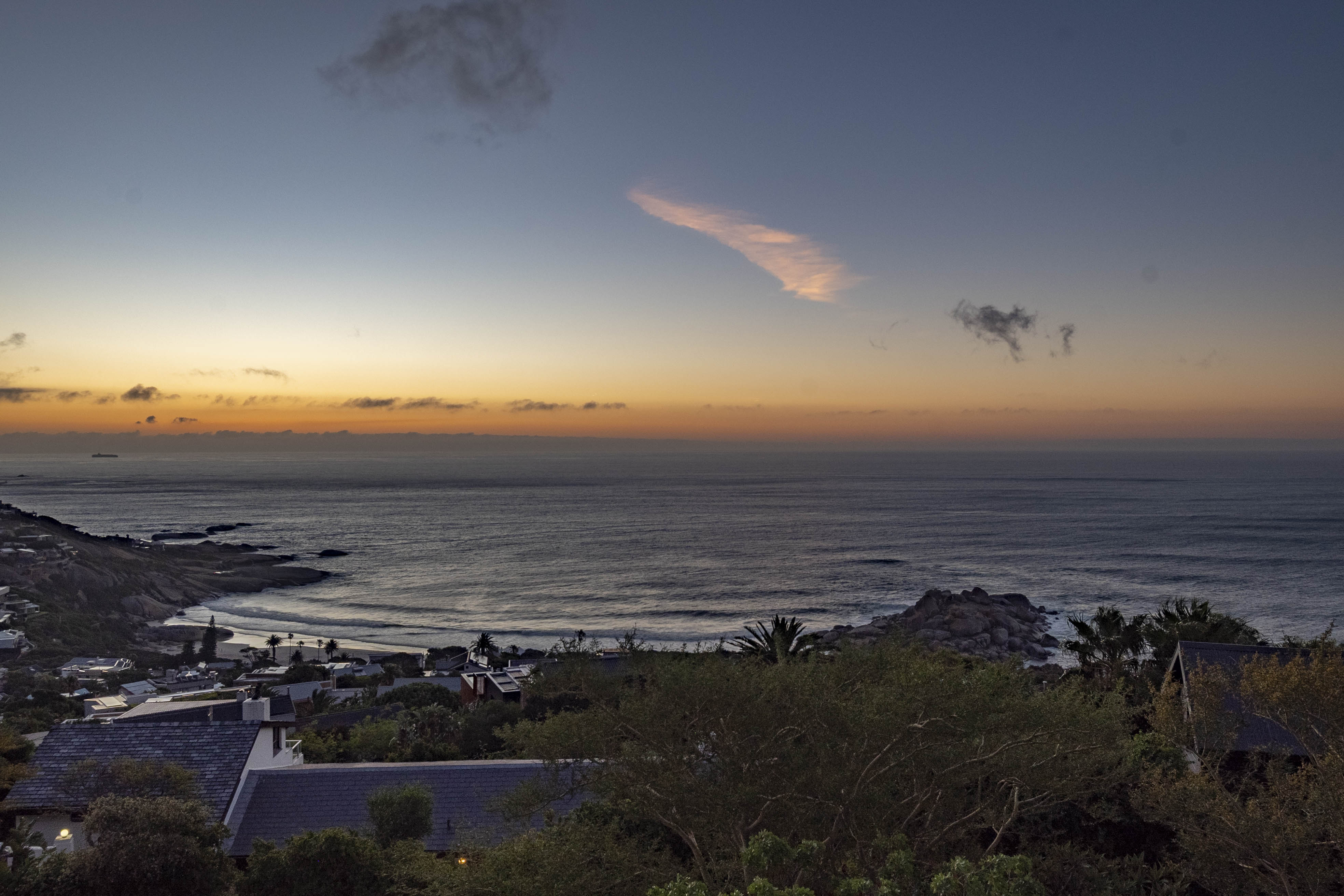 Atlantic sunset view from House Elysian in Llandudno, Cape Town