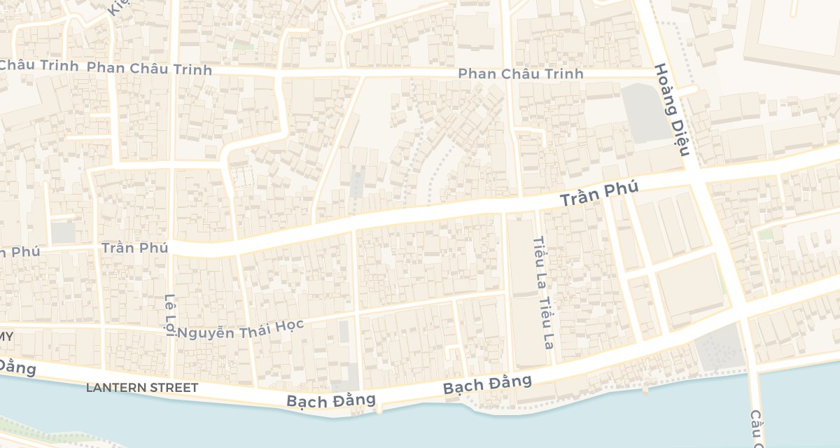 Map of Hội An Ancient Town with Hoa Buu Art Gallery marked on Trần Phú, one street back from the river