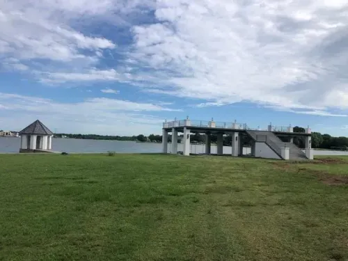 Lakeside pavilion and gazebo overlooking the water