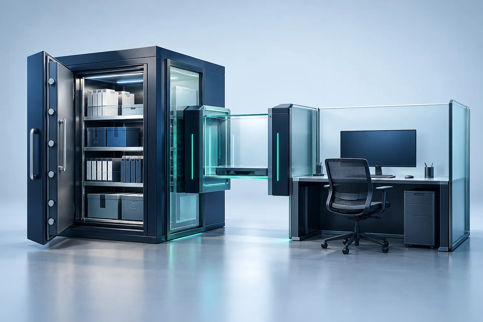 A carefully partitioned document vault and workstation joined by a controlled gateway