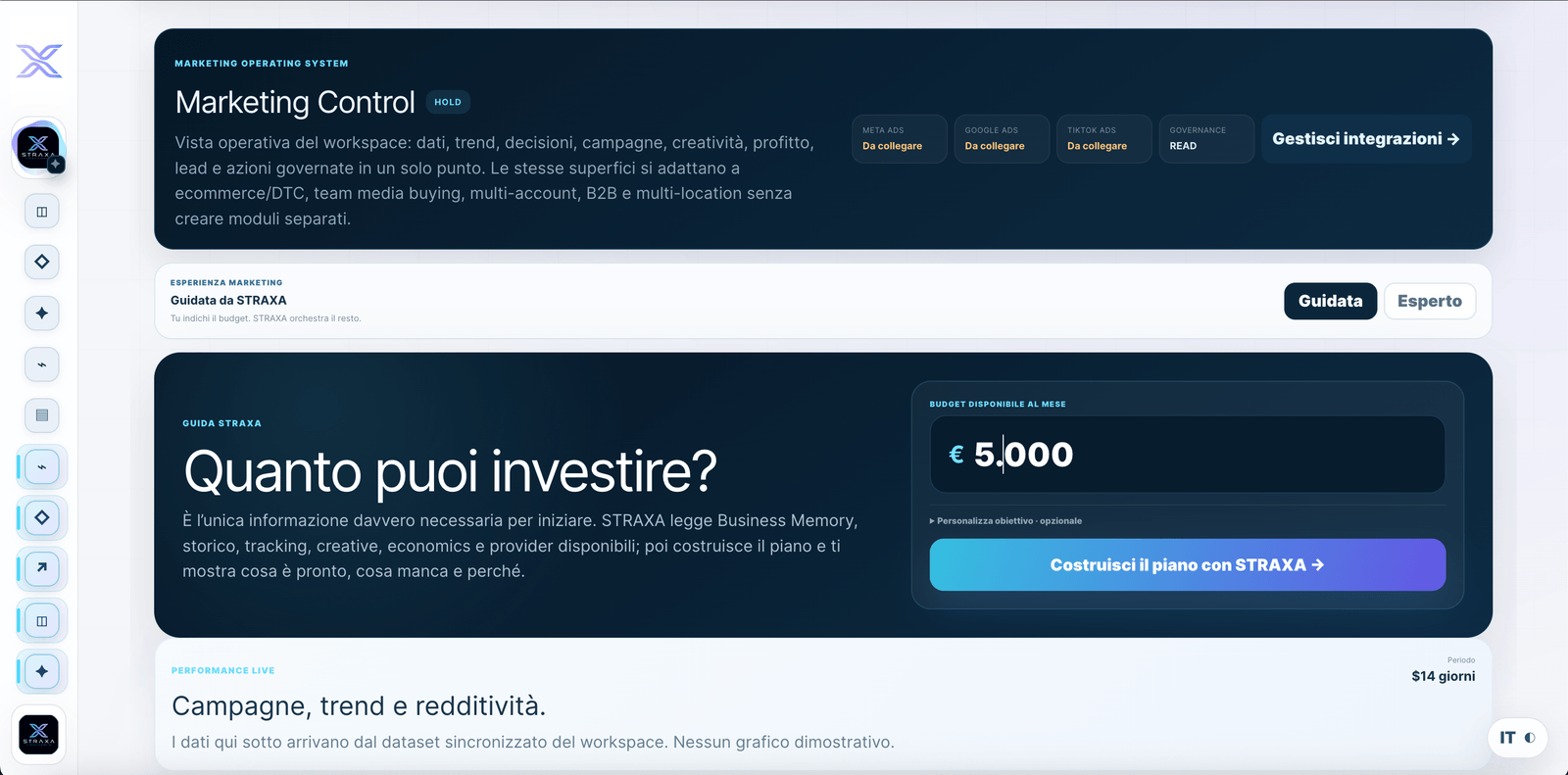 Interfaccia STRAXA Business OS