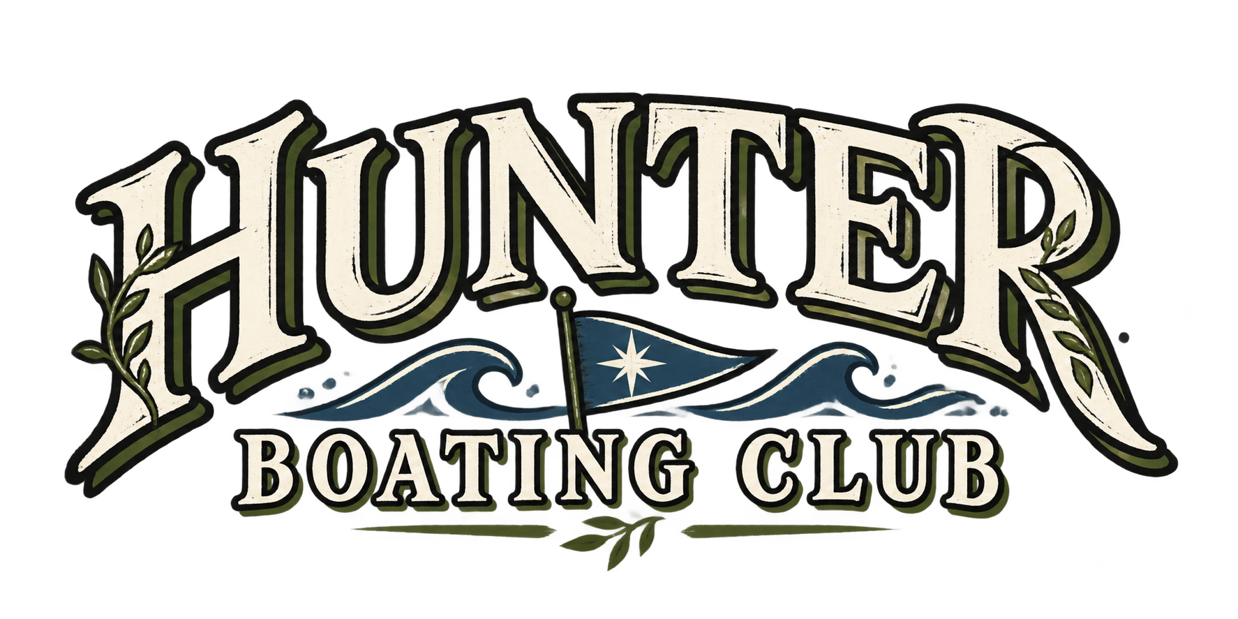 HUNTER Boating Club original ROOTED hybrid lettering