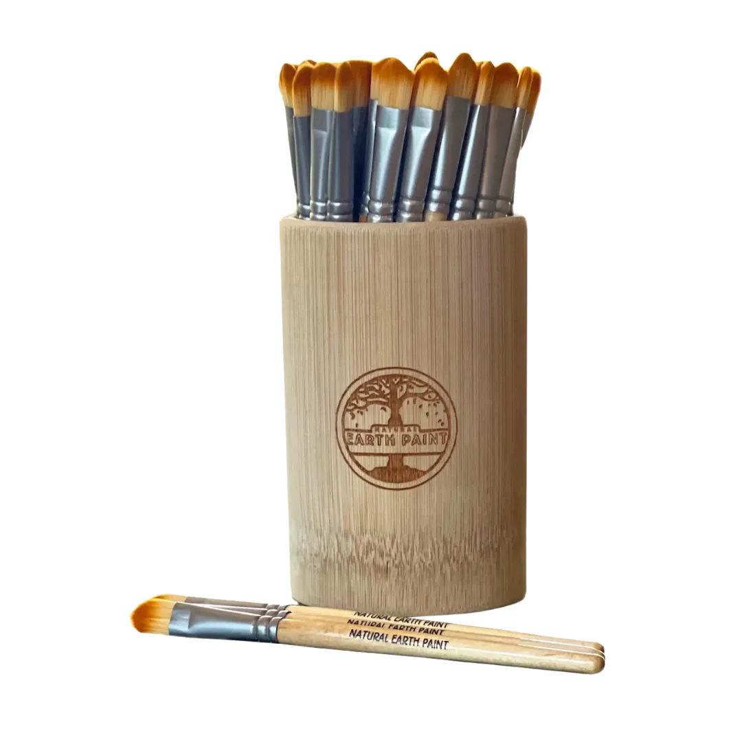 Bamboo Cup of 30 Brushes — Natural Earth Paint